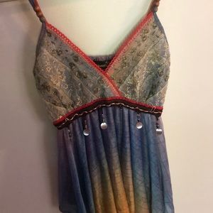 Flowy multicolor festival top-shoreline size s/m